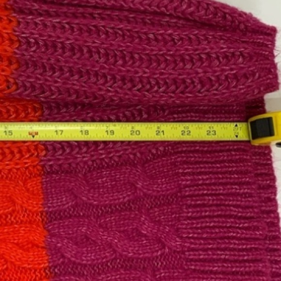 Vero Moda Cozy Soft Wide Cable Knit Vibrant Colorblock Striped Crewneck Sweater - Picture 15 of 15